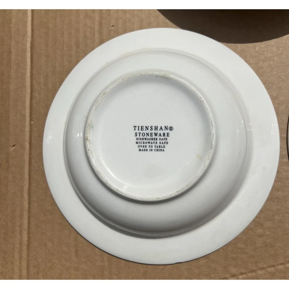Set of‎ 3 Tienshan Stoneware Hummingbird Floral Soup Cereal Bowls Dinnerware
